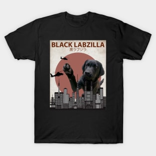 Black Labzilla - Giant Labrador Retriever Lab Dog Monster T-Shirt